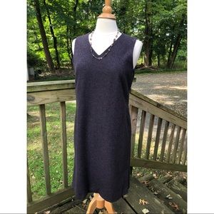 Vintage Laura Ashley Purple Tweed Shift Dress 10